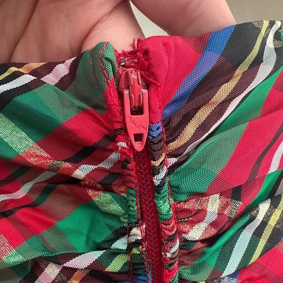 Rimini Saks 5th Avenue 80s Women’s Tartan Plaid Holiday Party Cocktail Dress - Picture 8 of 16